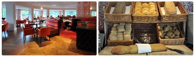 Sfeerbeeld van het restaurant en vers brood bij Fletcher Hotel-Restaurant Doorwerth-Arnhem